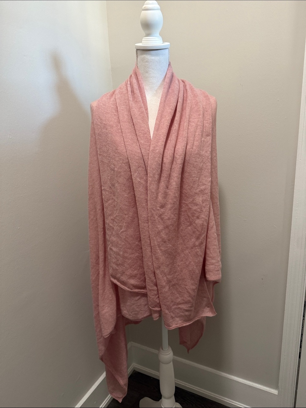 Halogen Soft Pink Draped Open-Front Poncho